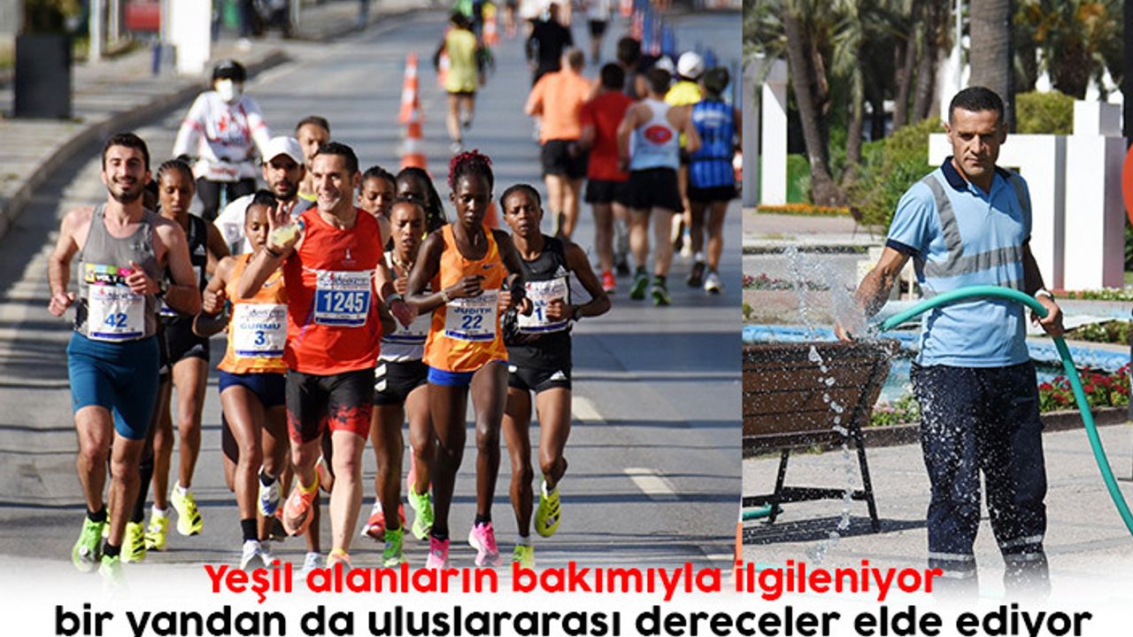  Yeşil alanların bakımıyla ilgileniyor bir yandan da uluslararası dereceler elde ediyor