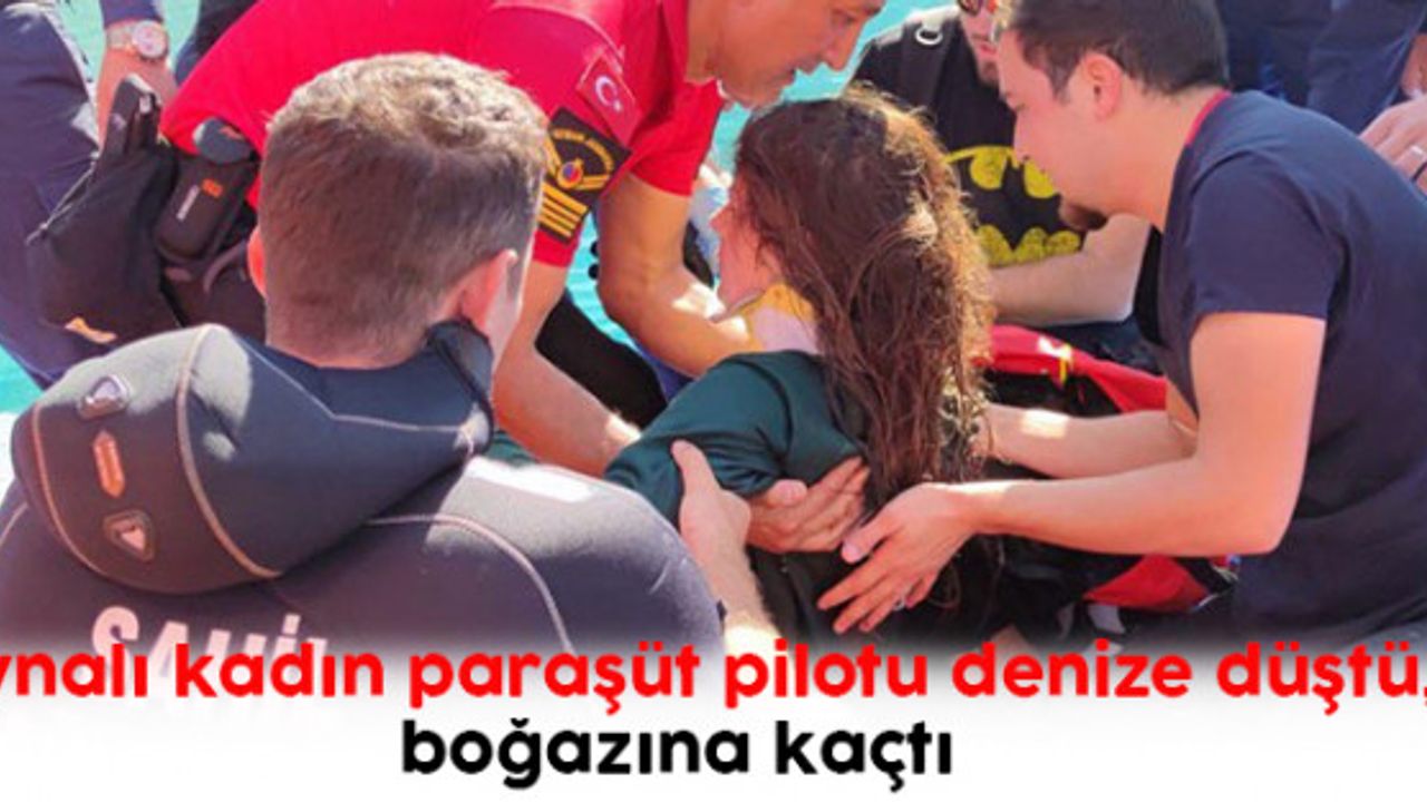 Ukraynalı kadın paraşüt pilotu denize düştü, dili boğazına kaçtı