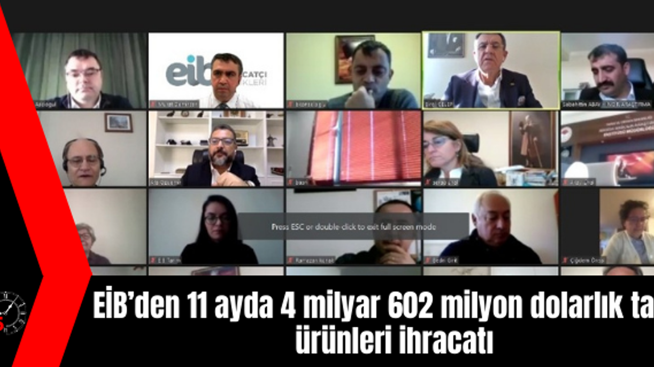EİB’den 11 ayda 4 milyar 602 milyon dolarlık tarım ürünleri ihracatı