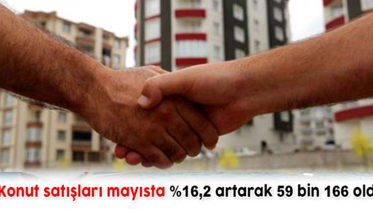 Konut satışları mayısta 16,2 artarak 59 bin 166 oldu