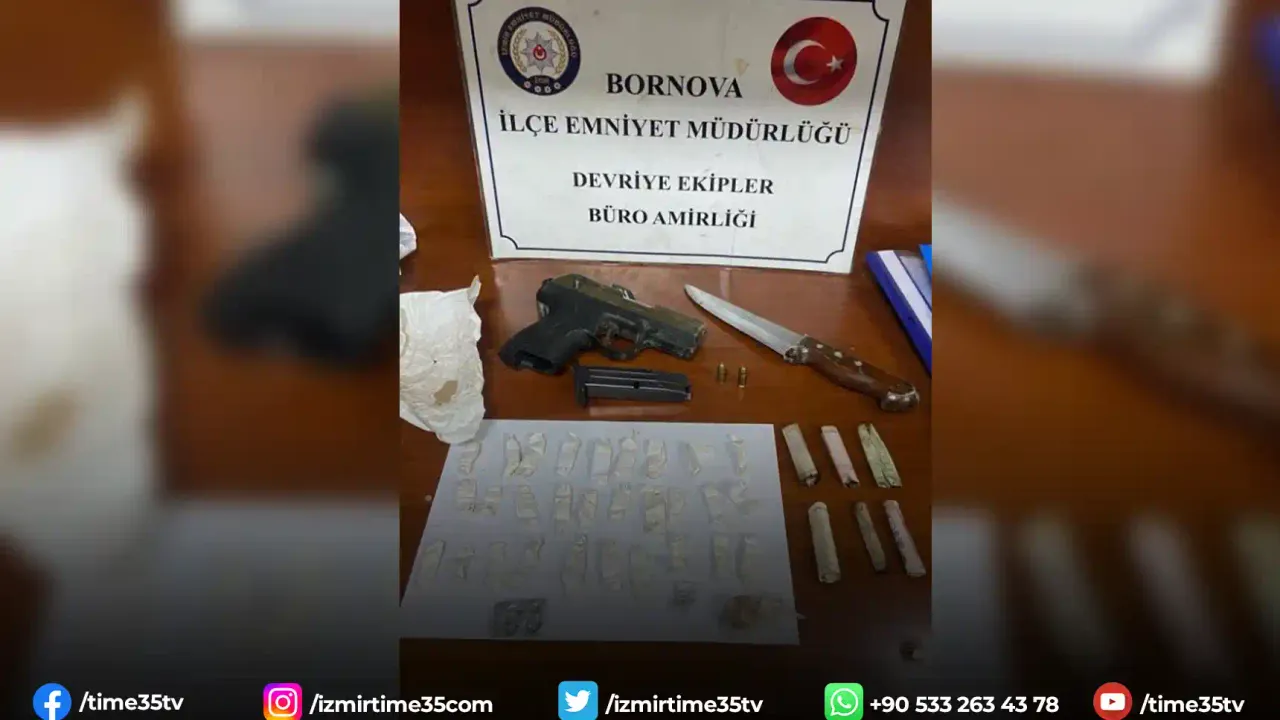 İzmir'de 'dur' ihtarına uymayan araçtan uyuşturucu çıktı