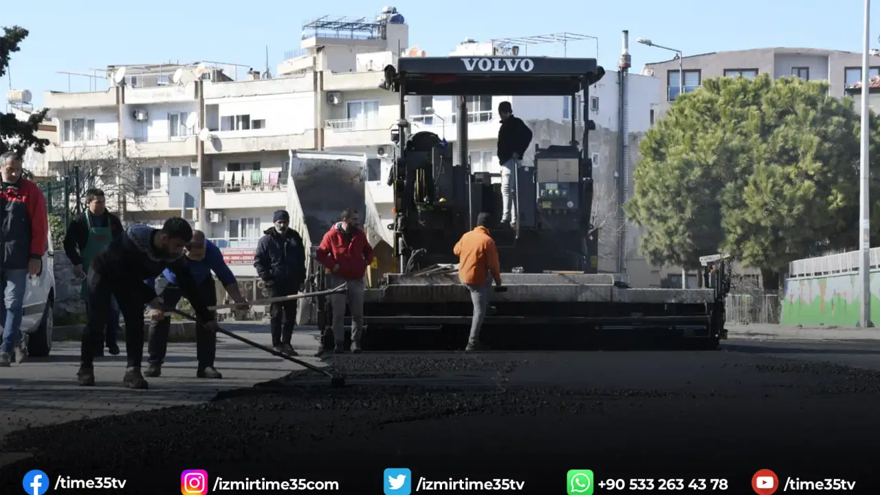 Kuşadası’nda asfalt çalışması Camiatik mahallesinde devam ediyor