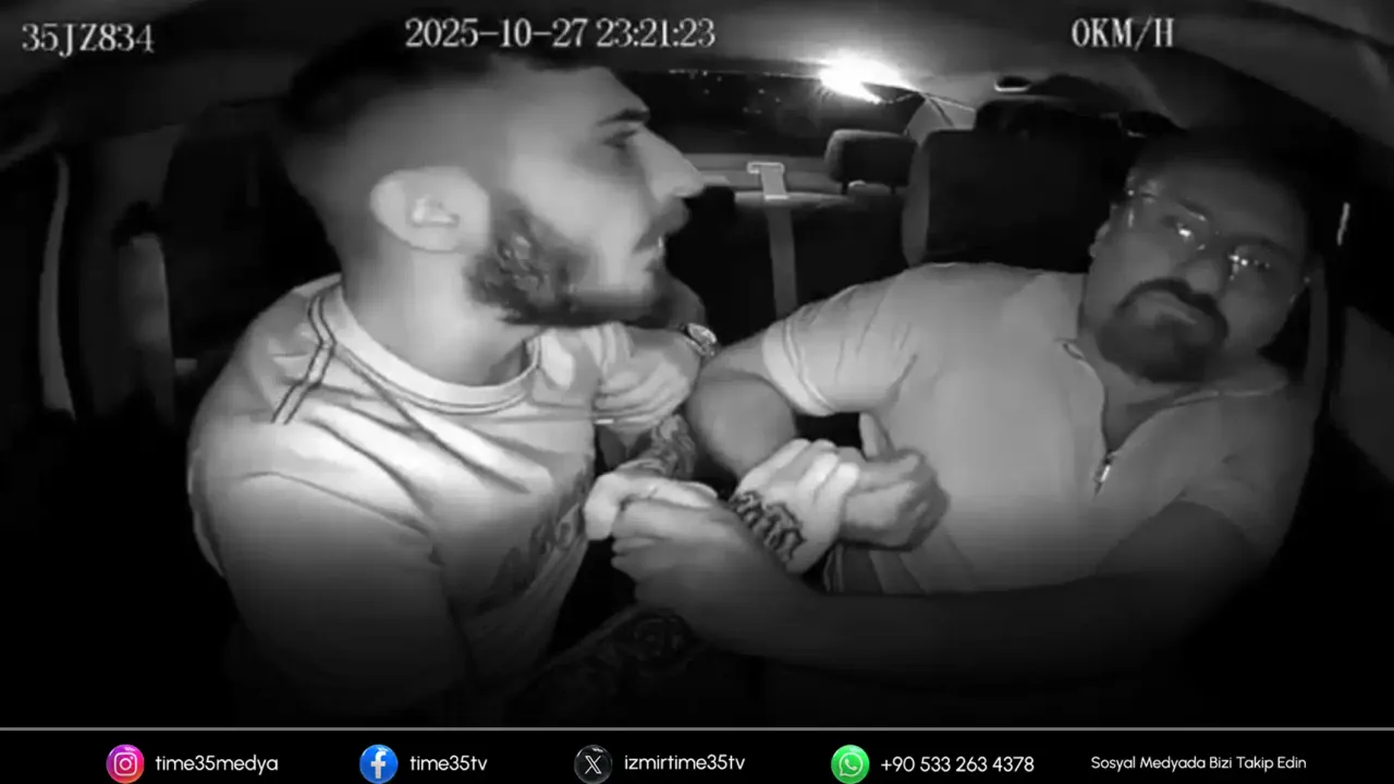 İzmir'de taksi şoförünün darbedildiği anlar kamerada