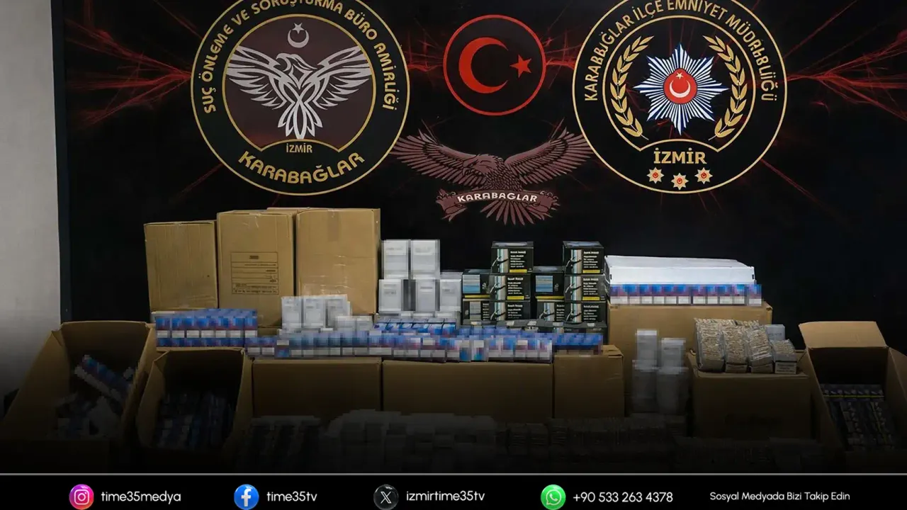 İzmir’de yarım milyon dal makaron ele geçirildi