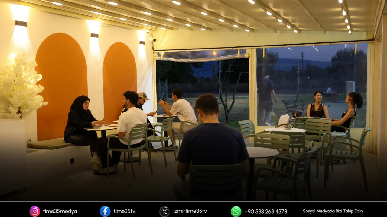 Yurt kafe ve ışıklı parkı öğrencilerin yeni buluşma noktası oldu