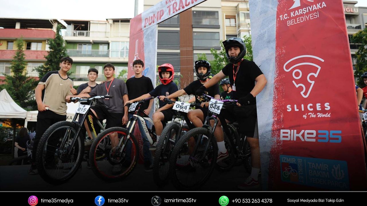 Karşıyaka'da Türkiye'nin ilk pump track gece yarışı