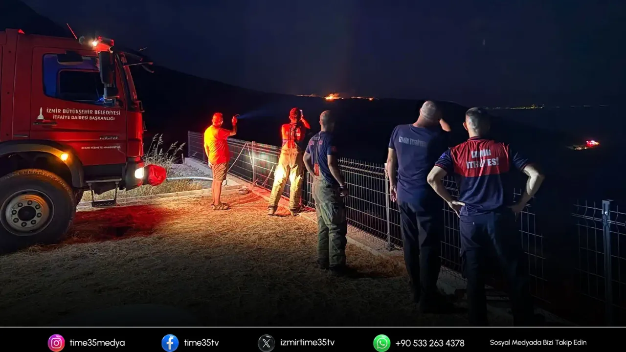 İzmir'deki maki yangını 5 saatte söndürüldü