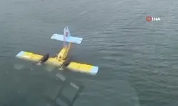 Yangına müdahale eden uçak suya battı