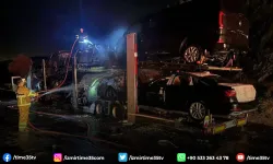 8 adet sıfır araç cayır cayır yandı