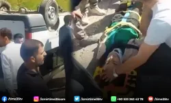 Öğrenci servisi takla attı: 13 yaralı