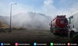 Karşıyaka Belediyesi katı atık tesisinde yangın