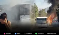 İzmir’de belediye otobüsü alev alev yandı