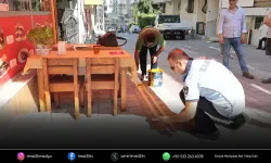 Konak’ta kaldırım işgaline sarı çizgi