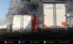 İzmir'de tır garajında yangın çıktı