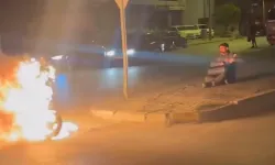 Çalışmayan motorunu yakıp, karşısına geçip izledi
