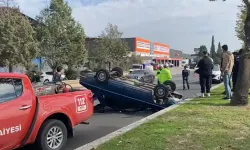 Takla atan araçtan burnu bile kanamadan çıktı