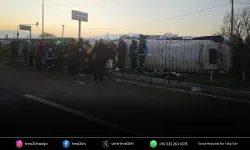 İşçi servis minibüsü devrildi; 16 yaralı