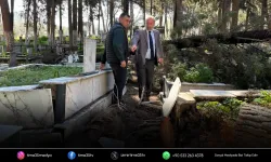 Fırtınadan etkilenen mezarlıklara hızlı müdahale