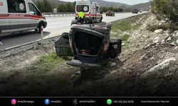 Takla atan otomobilde 2’si çocuk 4 kişi yaralandı