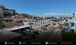 Dikili’nin yeni itfaiye binası hızla yükseliyor
