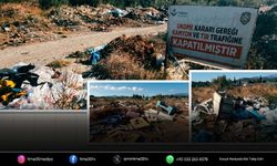 Torbalı'da yasak tabelası var, yol çöp yığınlarıyla dolu