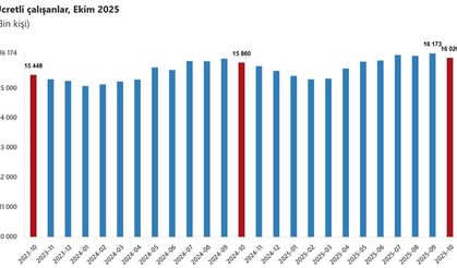 TÜİK: Ücretli çalışan sayısı yıllık yüzde 1 arttı
