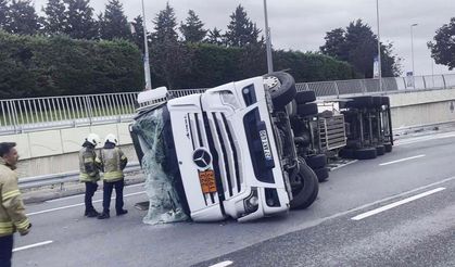 Gaz yüklü tanker devrildi: 1 yaralı