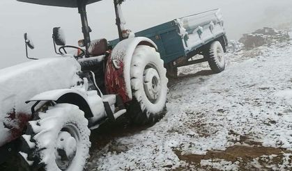Manisa’nın yüksek kesimlerine kar yağdı