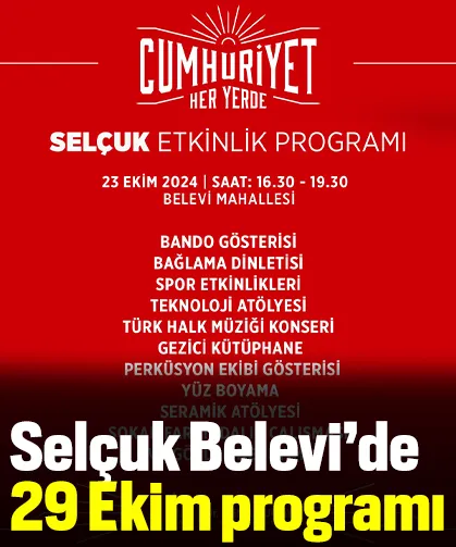 Selçuk Belevi’de 29 Ekim programı