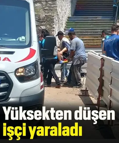 Yüksekten düşen işçi yaraladı