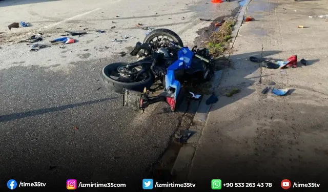 İzmir'de kamyona çarpan motosiklet sürücüsü hayatını kaybetti