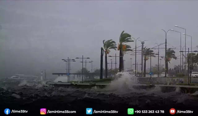 İzmir’de fırtına nedeniyle vapur seferleri iptal edildi