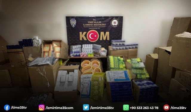 İzmir'de kaçak oto yedek parça ve akaryakıt ele geçirildi