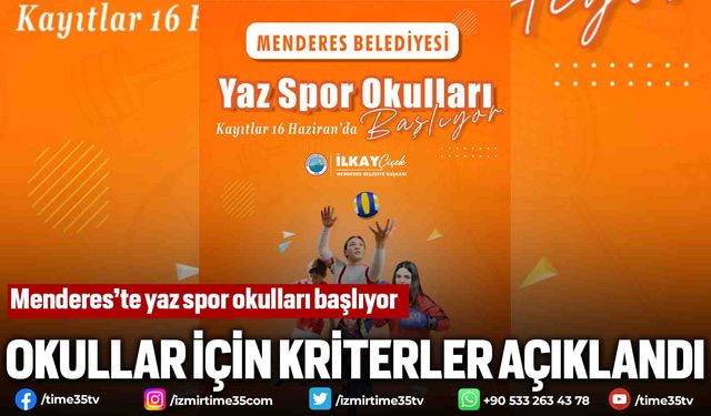Menderes’te yaz spor okulları başlıyor