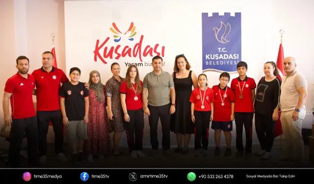 Başarılı sporcular Başkan Ömer Günel'i ziyaret etti