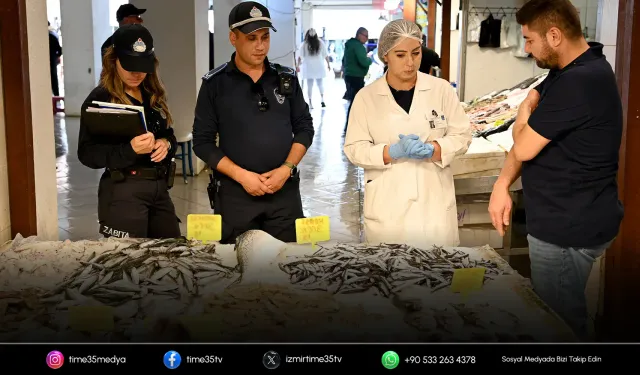 Kuşadası’nda balık denetimi: Boylar tek tek ölçüldü