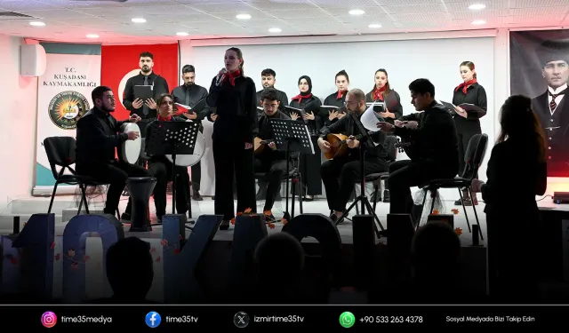 Kuşadası’nda öğrencilerden ‘Atatürk’ için anma etkinliği