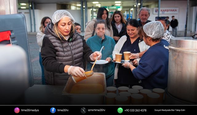 Karşıyaka’da kış sabahlarına sıcak çorba desteği