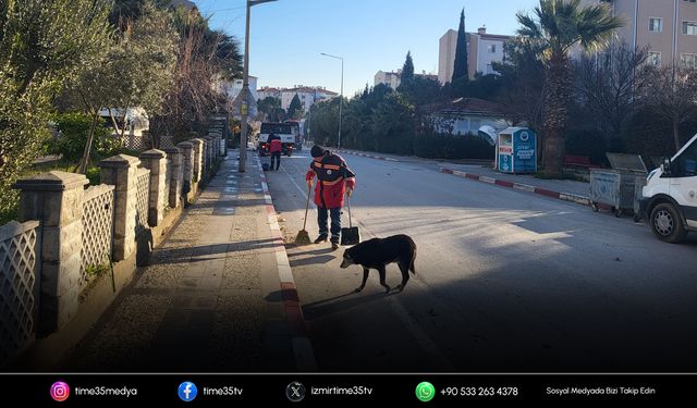 Menderes yeni yıla kapsamlı temizlik çalışmasıyla girdi