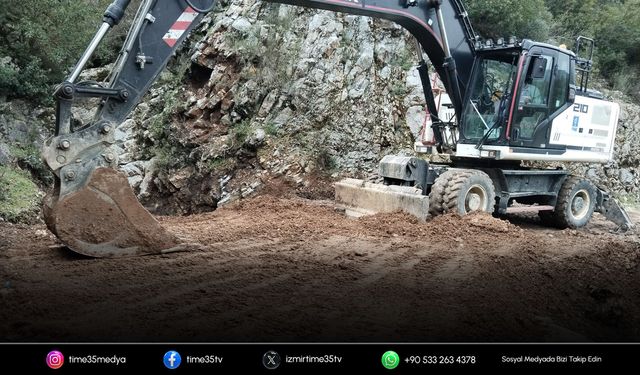 Kirazlı’da selden zarar gören yol açıldı
