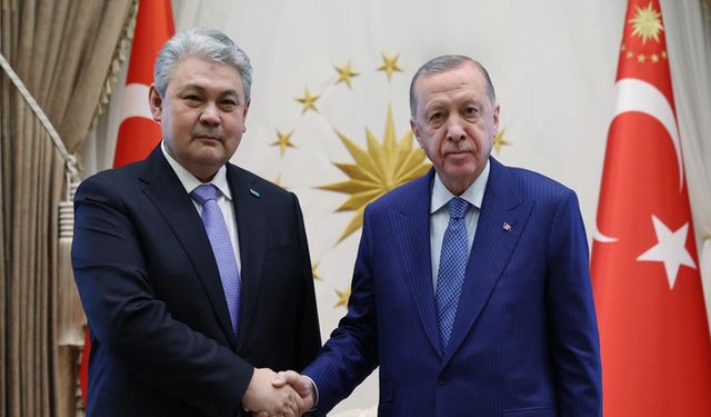 Cumhurbaşkanı Erdoğan, Koşerbayev'i kabul etti