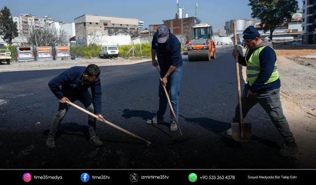 Bornova’da asfalt ve kaldırım çalışmaları sürüyor