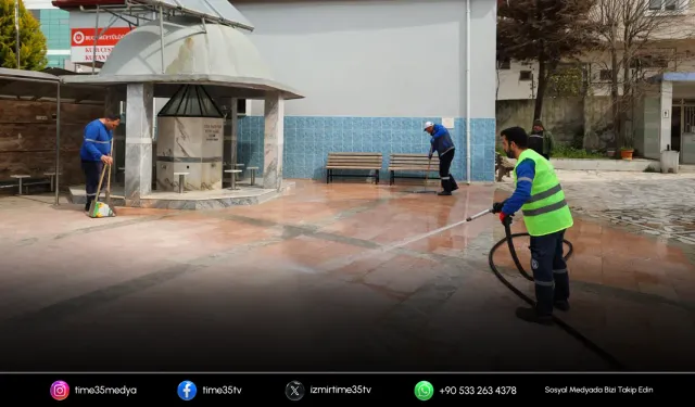 Buca’daki ibadethanelerde bayram temizliği