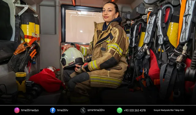 Kadın itfaiyeci cesaretiyle örnek oluyor