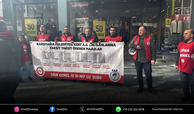 Karşıyaka’da KENT A.Ş. işçilerinden maaş eylemi