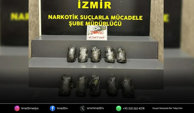 İzmir’de 10 kilo metamfetamin ele geçirildi
