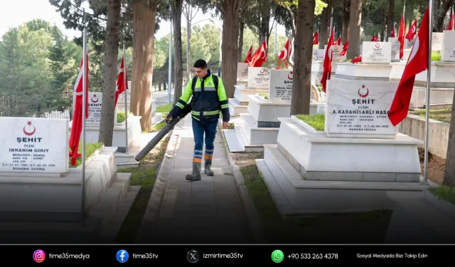 Konak’ta şehitliklerde bakım seferberliği