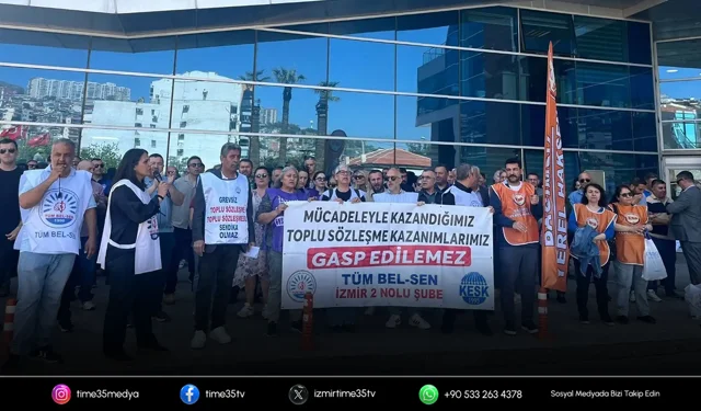 Bayraklı Belediyesi'nde memurlar eylemde