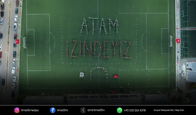 Buca’da yüzlerce kişi “Atam İzindeyiz” yazdı