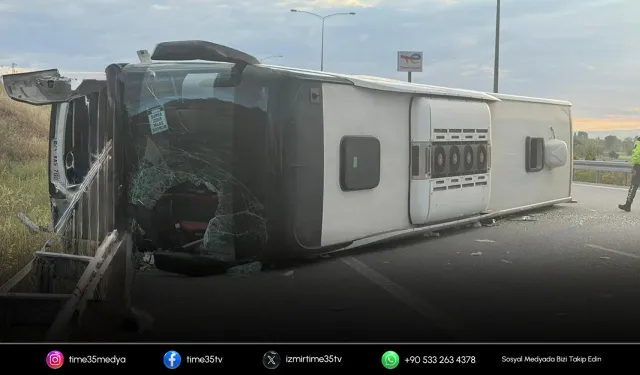İstanbul-İzmir Otoyolu'nda yolcu otobüsü devrildi